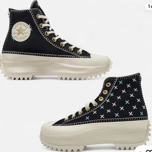 Converse Black and Cream High-Top Sneakers